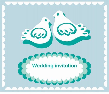 invitation or postcard couple of of doves Stock Photo - Budget Royalty-Free & Subscription, Code: 400-05876923