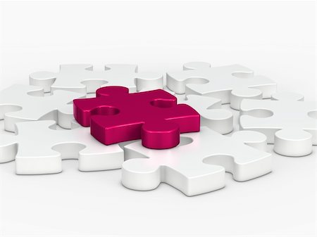 simsearch:400-05288074,k - 3d pink puzzle piece on white puzzle Stock Photo - Budget Royalty-Free & Subscription, Code: 400-05876963