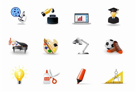 popcic (artist) - School icons, part 2 Stockbilder - Microstock & Abonnement, Bildnummer: 400-05877159