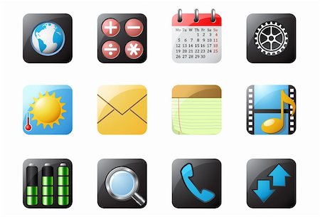 Mobile phone icons Stock Photo - Budget Royalty-Free & Subscription, Code: 400-05877152