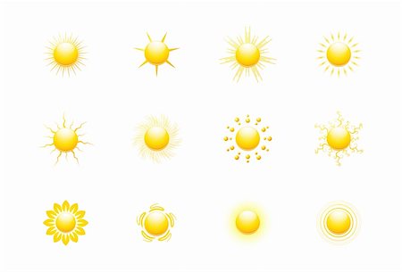 popcic (artist) - Sun icons Stockbilder - Microstock & Abonnement, Bildnummer: 400-05877164