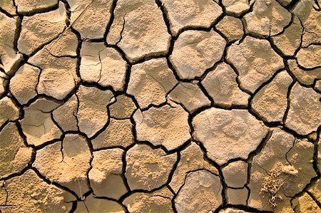 simsearch:400-05247506,k - Cracked by the heat long lifeless soil Stock Photo - Budget Royalty-Free & Subscription, Code: 400-05877233