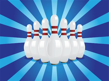 Vector illustration set of 7 bowling pins Stock Photo - Budget Royalty-Free & Subscription, Code: 400-05877285