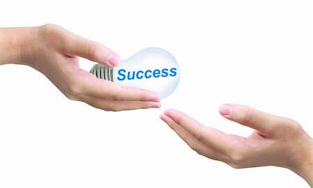 excellence idea - sending success light bulb on women hand Stock Photo - Budget Royalty-Free & Subscription, Code: 400-05877329