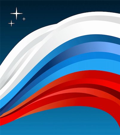 simsearch:400-05877381,k - Russia flag illustration fluttering on blue background. Vector file available. Stock Photo - Budget Royalty-Free & Subscription, Code: 400-05877382