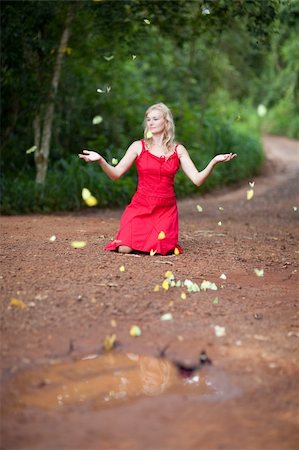 girl with Butterflies near by Stock Photo - Budget Royalty-Free & Subscription, Code: 400-05877560