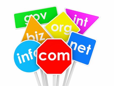 Illustration of domain names as traffic signs Stockbilder - Microstock & Abonnement, Bildnummer: 400-05878002