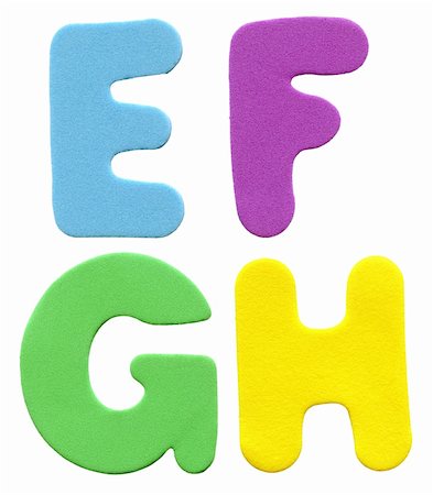 designs for letter e in blue colour - Colorful foam letters isolated on white Stock Photo - Budget Royalty-Free & Subscription, Code: 400-05878094