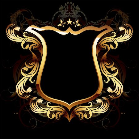 ornamental shield, this illustration may be useful as designer work Stock Photo - Budget Royalty-Free & Subscription, Code: 400-05878702