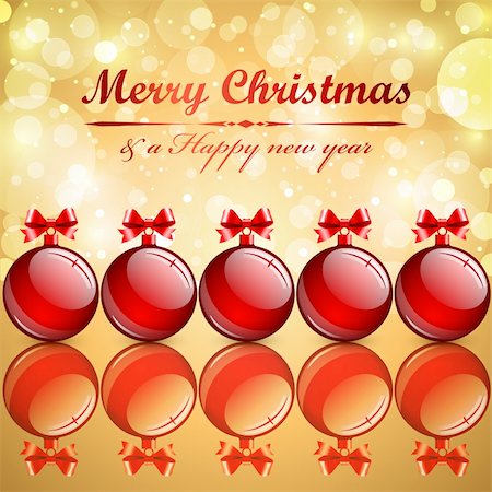 Christmas background with balls. Stock Photo - Budget Royalty-Free & Subscription, Code: 400-05878767