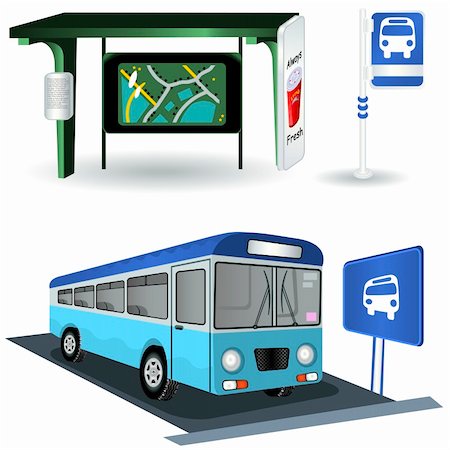 pictograms trains - A collection of different bus station illustrations. Stock Photo - Budget Royalty-Free & Subscription, Code: 400-05879311