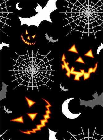 simsearch:400-06881290,k - Halloween horror symbols seamless pattern background. Vector available Stockbilder - Microstock & Abonnement, Bildnummer: 400-05879498