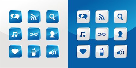 simsearch:400-05877544,k - Social media icons glass set over light and dark background. Vector file available Stock Photo - Budget Royalty-Free & Subscription, Code: 400-05879511