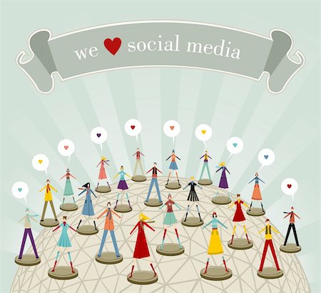 We love social media network connection concept in Christmas winter time Stock Photo - Budget Royalty-Free & Subscription, Code: 400-05879588