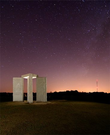 stargazer - The mysterious Georgia Guidestones in Elbert County, Georgia, USA. Stock Photo - Budget Royalty-Free & Subscription, Code: 400-05879662