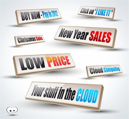 Social shares, Christmas and New Year sales 3D Panels with Transparent Shadows and glossy reflection. Ready to copy and past on every surface. Stock Photo - Budget Royalty-Free & Subscription, Code: 400-05879792