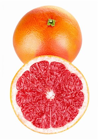 simsearch:400-08012355,k - fresh grapefruit fruits in cut isolated on white background Photographie de stock - Aubaine LD & Abonnement, Code: 400-05879846