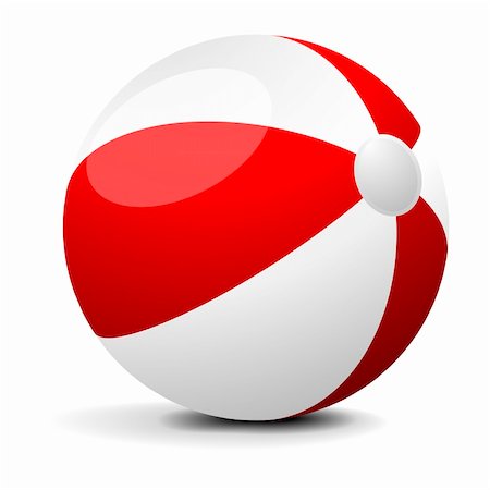 illustration of a red and white beach ball, eps 8 vector Stock Photo - Budget Royalty-Free & Subscription, Code: 400-05879953