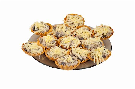 Julienne in tartlets on a white background Stock Photo - Budget Royalty-Free & Subscription, Code: 400-05879986