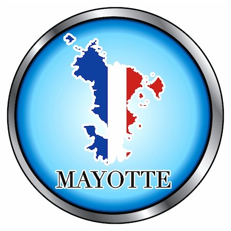 Vector Illustration for Mayotte, Round Button. Stock Photo - Budget Royalty-Free & Subscription, Code: 400-05884119