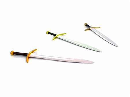 three swords. 3d on white Stock Photo - Budget Royalty-Free & Subscription, Code: 400-05884376