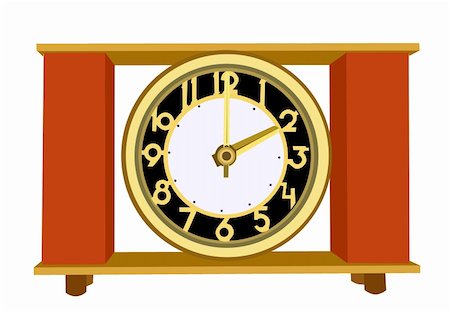simsearch:400-05884417,k - retro alarm clock on white background, vector illustration Stock Photo - Budget Royalty-Free & Subscription, Code: 400-05884388