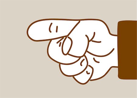 fingers outline drawing - hand on brown background, vector illustration Stock Photo - Budget Royalty-Free & Subscription, Code: 400-05884424