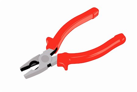 simsearch:400-05884417,k - pliers on white background, vector illustration Stock Photo - Budget Royalty-Free & Subscription, Code: 400-05884421