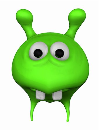 slug - green alien - 3d illustration Stock Photo - Budget Royalty-Free & Subscription, Code: 400-05884457