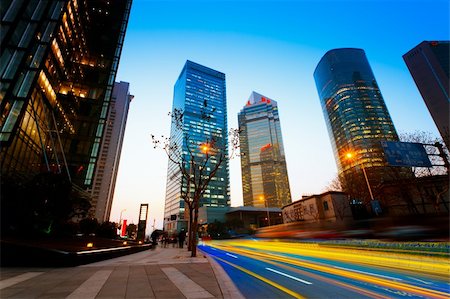 the light trails on the modern building background in shanghai china. Stock Photo - Budget Royalty-Free & Subscription, Code: 400-05884528