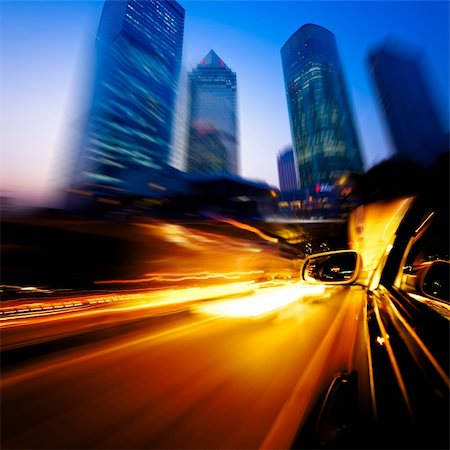 speeding car through the street of shanghai china in night. Stock Photo - Budget Royalty-Free & Subscription, Code: 400-05884529