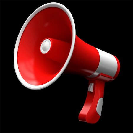 public talk - Red megaphone on a black background. Stock Photo - Budget Royalty-Free & Subscription, Code: 400-05884548