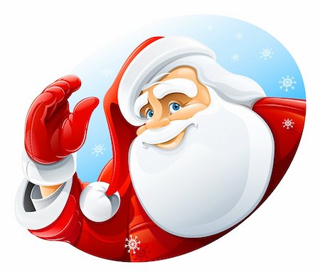 simsearch:400-04229987,k - happy Santa Claus face greeting vector illustration isolated on white background Stock Photo - Budget Royalty-Free & Subscription, Code: 400-05884615