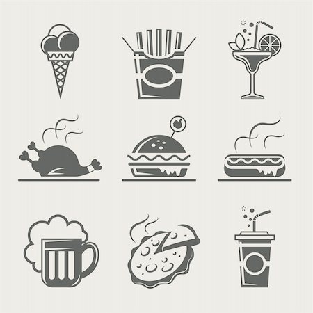 fast food and drink set of icon vector illustration Stock Photo - Budget Royalty-Free & Subscription, Code: 400-05884613