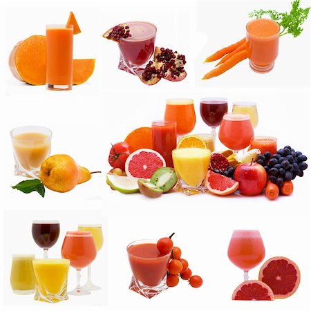 Collage from glasses of fresh juice different fruit Fotografie stock - Microstock e Abbonamento, Codice: 400-05884943