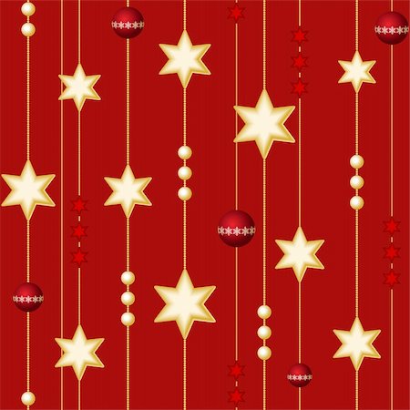 striped wrapping paper - Seamless Christmas balls and stars on the red background Stock Photo - Budget Royalty-Free & Subscription, Code: 400-05885096