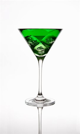 drink martini glass fruits white background - green cocktail in a martini glass Stock Photo - Budget Royalty-Free & Subscription, Code: 400-05885131