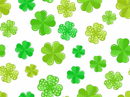 simsearch:400-05885156,k - seamless background with green shamrock. St Patrick's day illustration Stock Photo - Budget Royalty-Free & Subscription, Code: 400-05885158