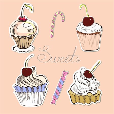 sketchy - Card with sweets Stock Photo - Budget Royalty-Free & Subscription, Code: 400-05885331