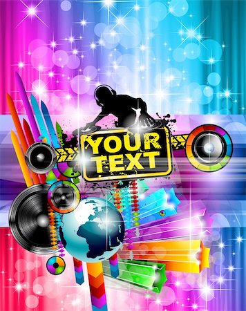 event speaker - Poster Background for music international disco event with rainbow colours, abstract design elements and a lot of stars! Stock Photo - Budget Royalty-Free & Subscription, Code: 400-05885428