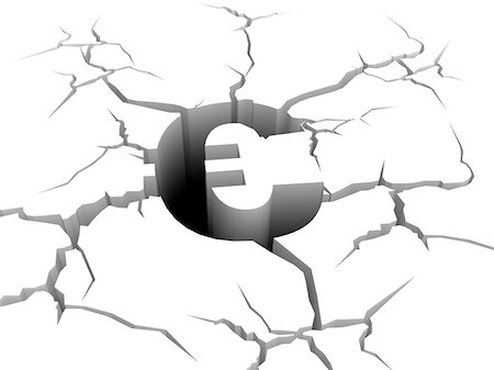 3d sign of euro symbol fall down a precipice Stock Photo - Budget Royalty-Free & Subscription, Code: 400-05885627