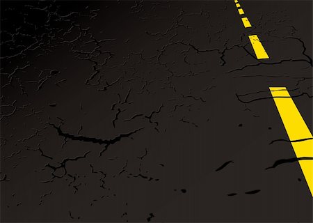 Black strip of road side with yellow line and copy space Stock Photo - Budget Royalty-Free & Subscription, Code: 400-05885675