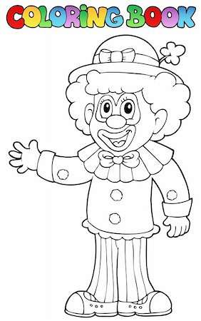 simsearch:400-04328702,k - Coloring book with cheerful clown 3 - vector illustration. Fotografie stock - Microstock e Abbonamento, Codice: 400-05885694