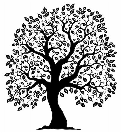 Tree shaped silhouette 3 - vector illustration. Stock Photo - Budget Royalty-Free & Subscription, Code: 400-05885717
