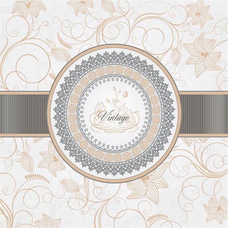 decorative borders for greeting cards - Vector illustration - vintage background for invitation, greeting card, wedding card, packaging, print materials Stock Photo - Budget Royalty-Free & Subscription, Code: 400-05885759