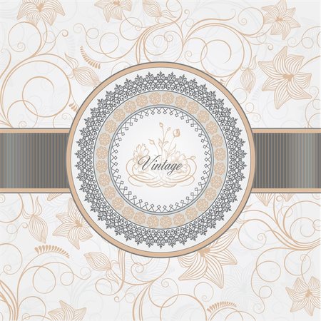 Vector illustration - vintage background for invitation, greeting card, wedding card, packaging, print materials Photographie de stock - Aubaine LD & Abonnement, Code: 400-05885759