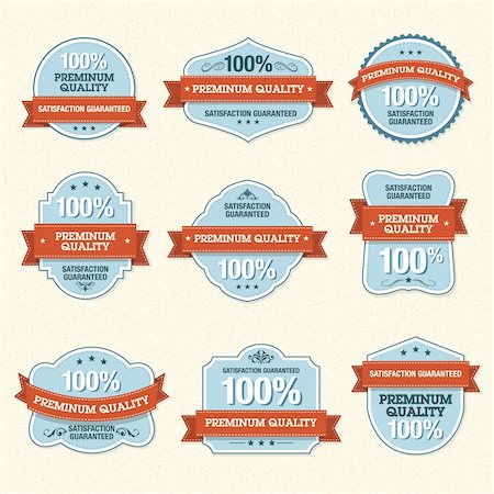 red ribbon vector - Set of vector premium quality labels Stock Photo - Budget Royalty-Free & Subscription, Code: 400-05885765