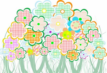 flower border design of rose - Perfect spring daisies border isolated on white background. vector Foto de stock - Super Valor sin royalties y Suscripción, Código: 400-05885834