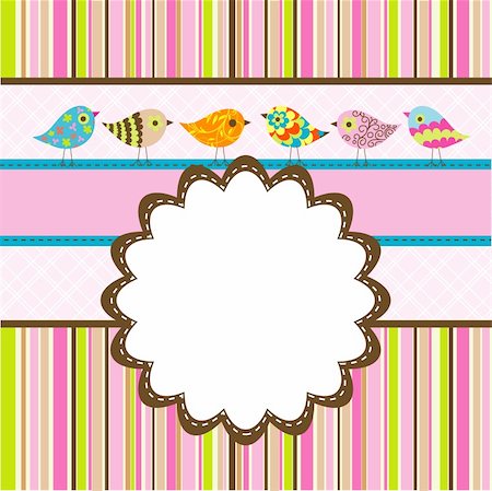 scrapbook for birthday - Template birthday greeting card, vector illustration Stock Photo - Budget Royalty-Free & Subscription, Code: 400-05885889