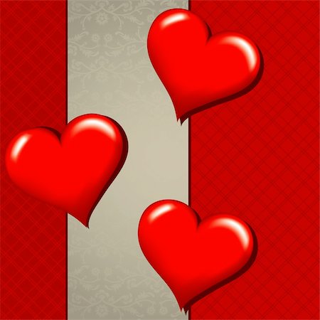 simsearch:400-05925759,k - Template heart greeting card, vector illustration Photographie de stock - Aubaine LD & Abonnement, Code: 400-05885899